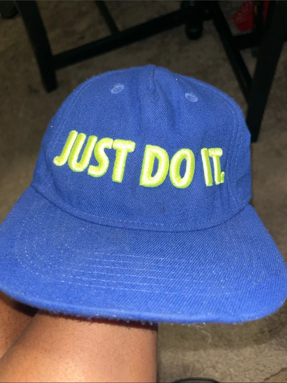 Nike Kids Blue Cap with Lime 